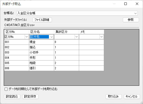 外部データ取込